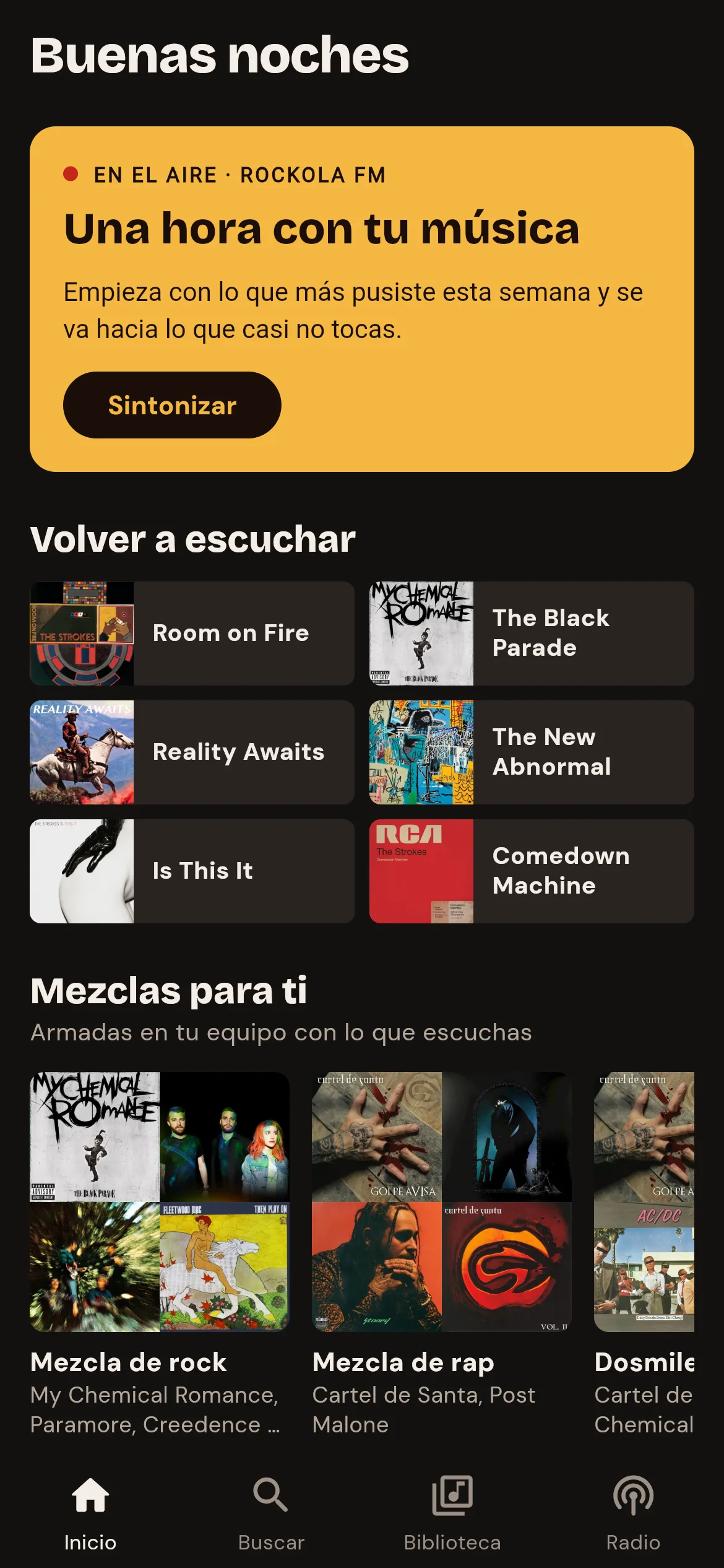 Inicio en el teléfono